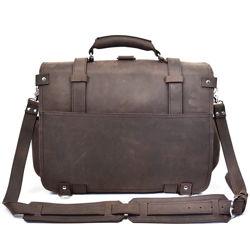 Men Thick Crazy Horse Leather  - Leather Work Rucksack 评论和价格