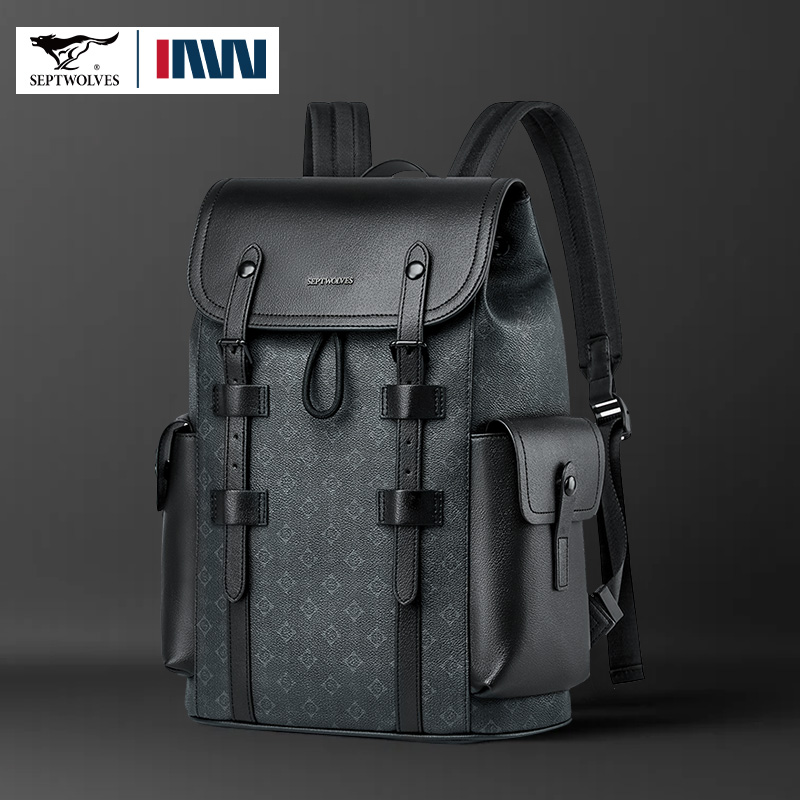 Septwolves High Quality Busine - Leather Work Rucksack 评论和价格
