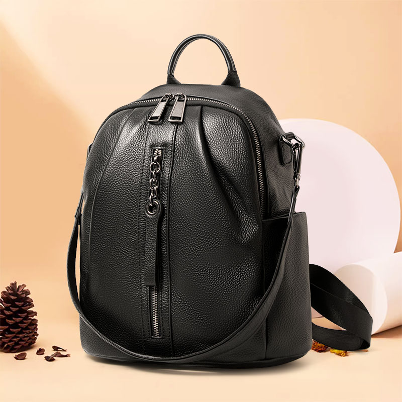 Genuine Cowhide Anti Theft Bac - Leather Work Rucksack 评论和价格
